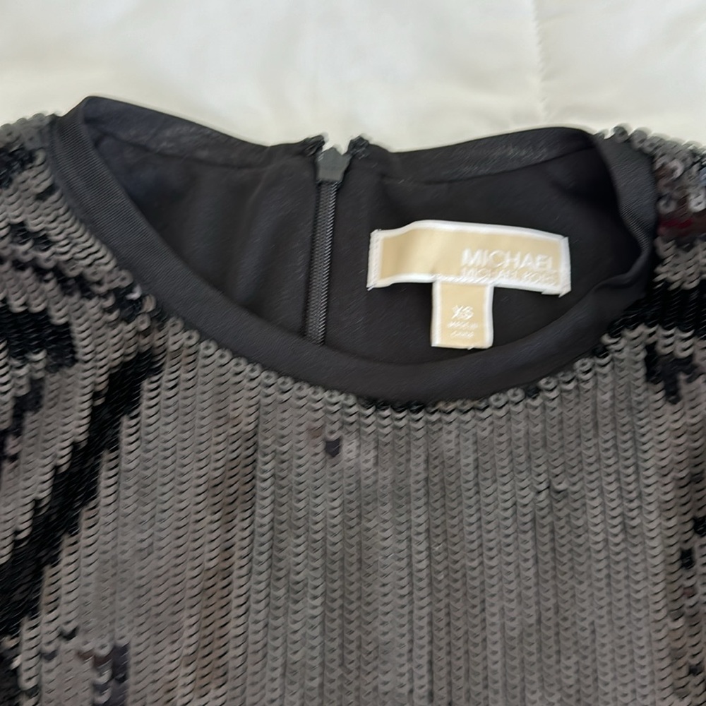 Sequin Asymmetric Black Dress Size XS - Picture 5 of 8